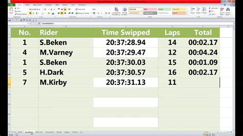 reading rfid using excel for enduro timing|rfid race tracking.